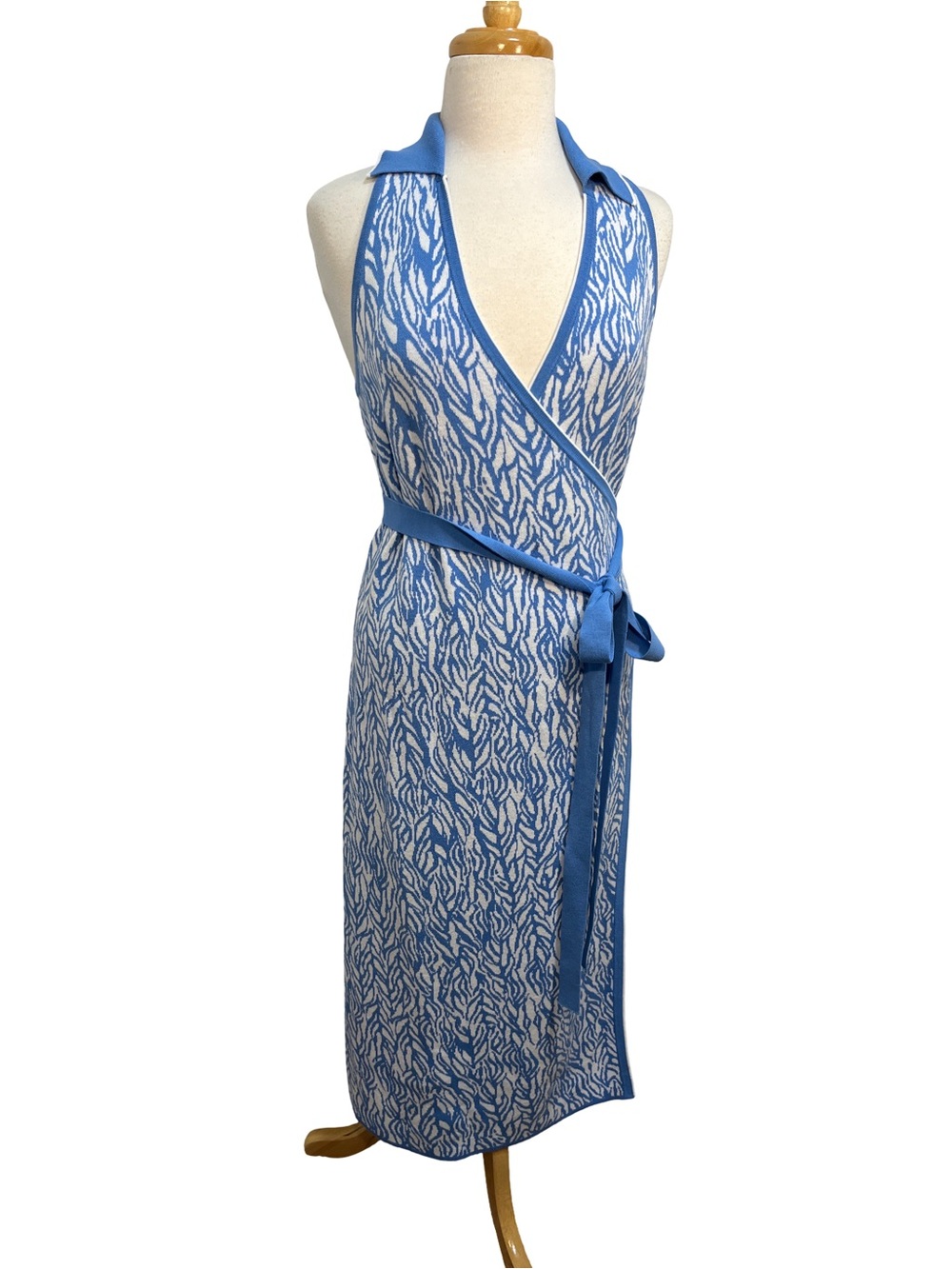 DVF x Target Blue White Zebra Wrap Midi Dress XXL NWOT